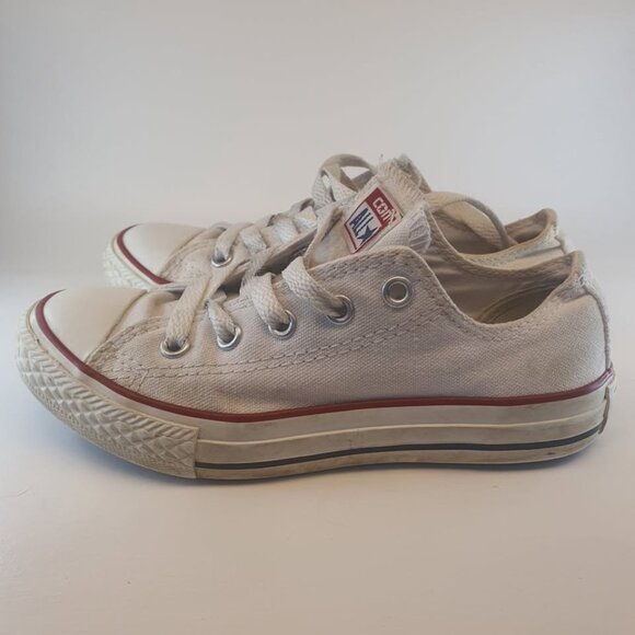 Converse All Star White Canvas Sneakers Youth's Size 13 Lace Up - Picture 3 of 7